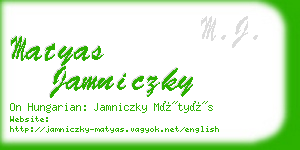 matyas jamniczky business card